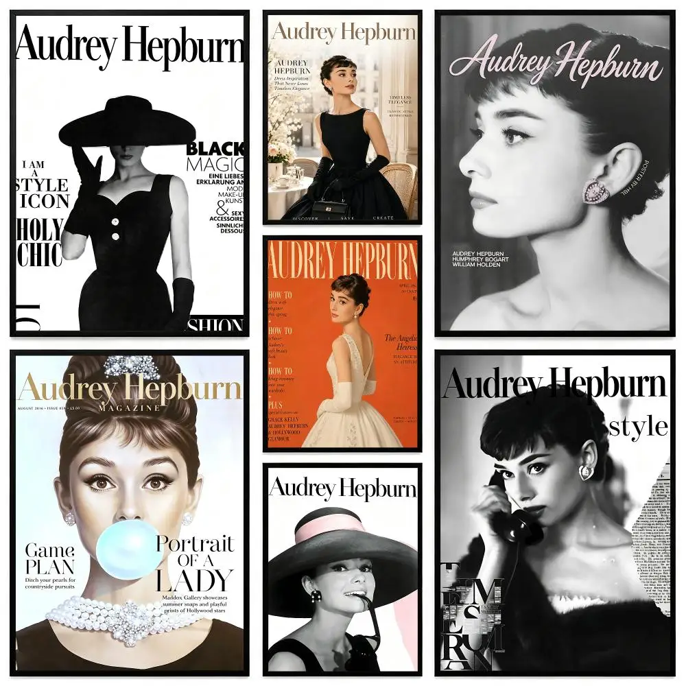 Character Audrey Hepburn Poster Poster HD Printing Modern Minimalist Style Wall Art Home Decor For Office Bedroom Gift