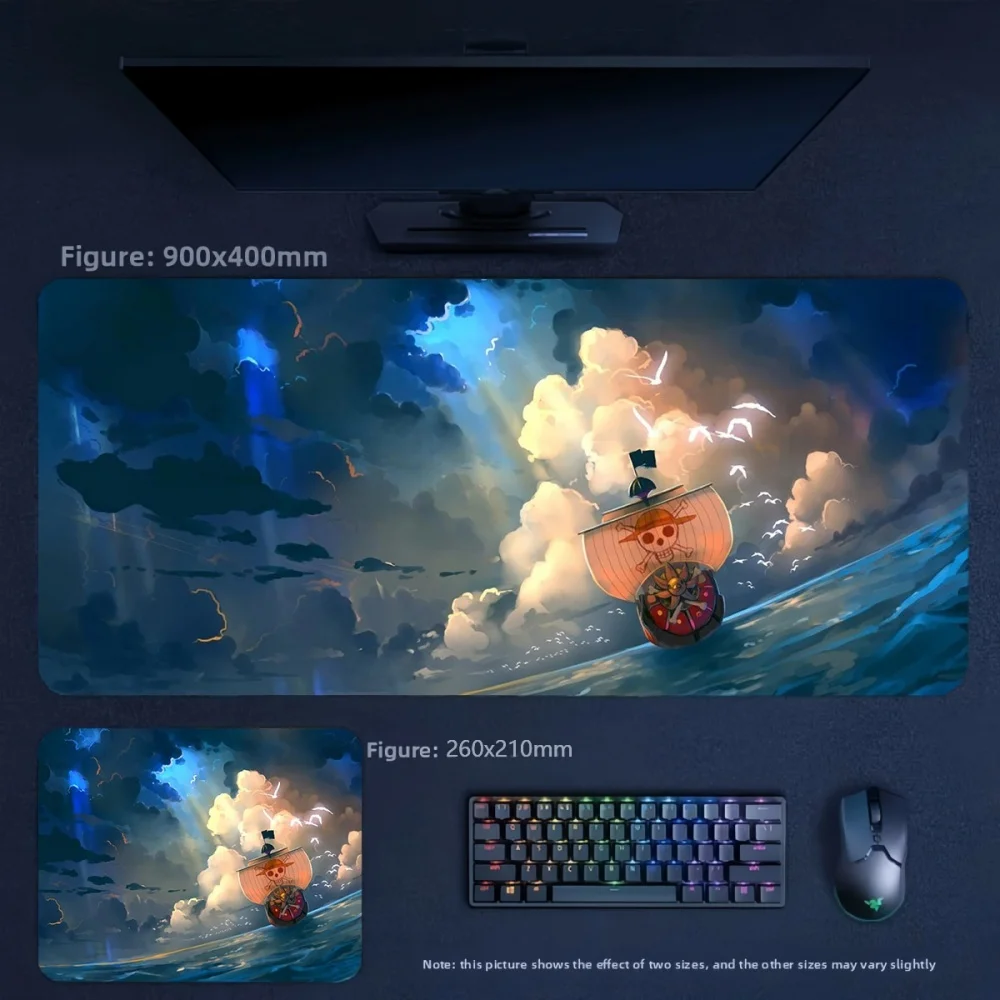 Office Boys High Quality Leather Mouse Pad Anime ONE PIECE Luffy Two-dimensional E-sports Game Non-slip Mouse Pad Keyboard Pad