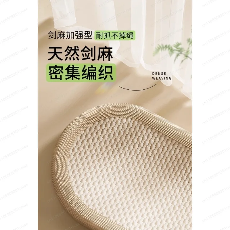 

Когтеточка-лежанка для кошек со встроенной пеньковой веревкой, износостойкая, для использования в помещении, игрушка-когтеточка для котят