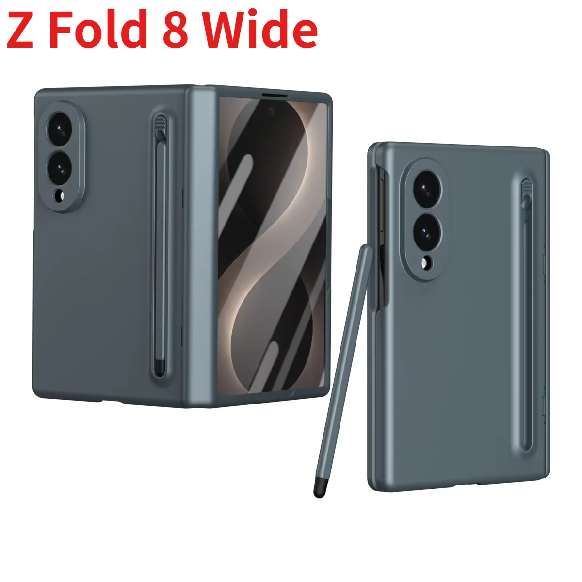 Étui de protection professionnel large pour Samsung Galaxy Z Fold 8, avec emplacement pour stylet, protection de la charnière centrale et film trempé
