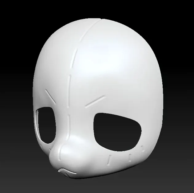 Kemono máscara base cabra grama ovelha impressão 3d semi realista besta terno crânio cosplay traje acessório crânio universal