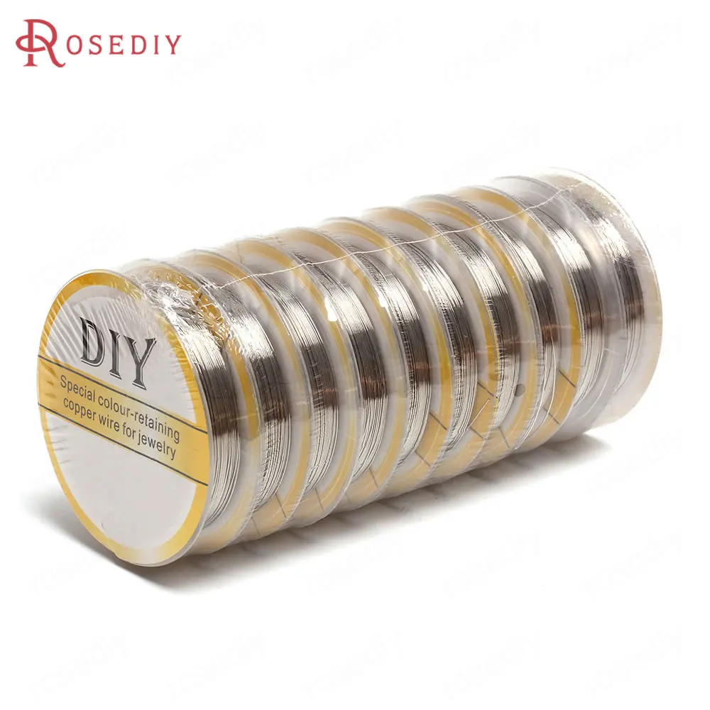 2 Rolls thickness 0.2MM~1MM 24K Gold Color Copper Make Shape Metal Wire Jewelry Making Supplies Diy Findings Accessories
