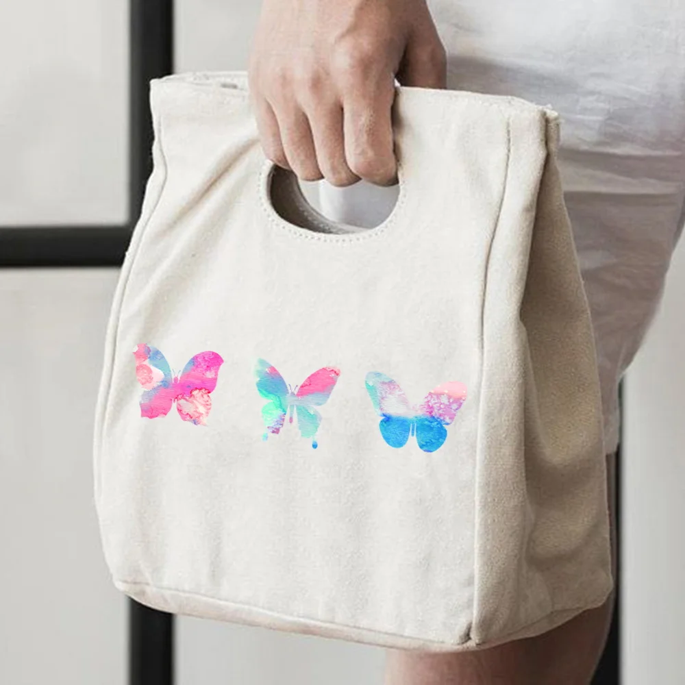 Borsa per il pranzo isolata borsa per il pranzo riutilizzabile con farfalla carina per donna uomo scatola da Picnic da lavoro regalo contenitore per