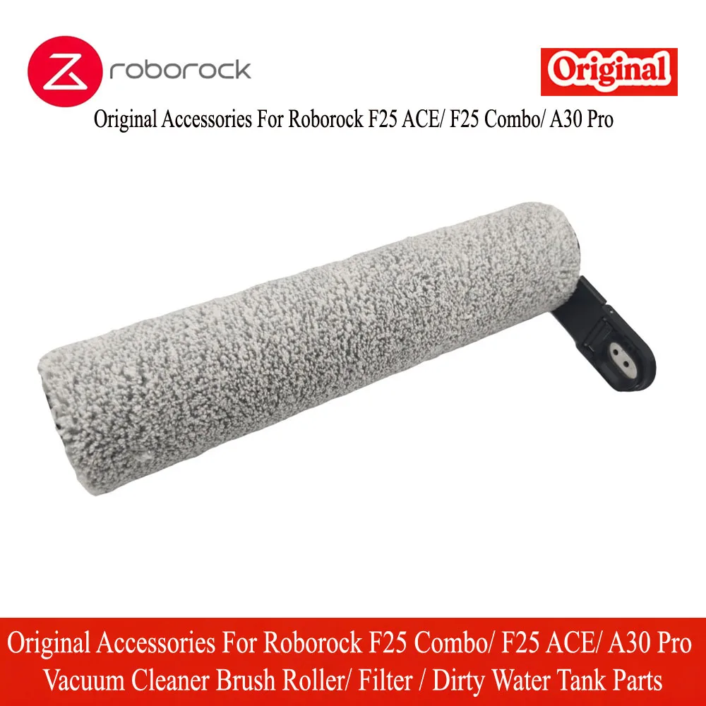 Originele accessoires voor de Roborock F25 Combo/F25 ACE/A30 Pro stofzuiger: borstelrol, filter en onderdelen voor het reservoir voor vuil water.