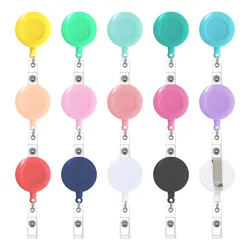 1pc Plastic Retractable Badge Reels Student ID Bus Cards Holder Clips School Supplies Nurse Doctor Easy-to-pull Buckle Clips