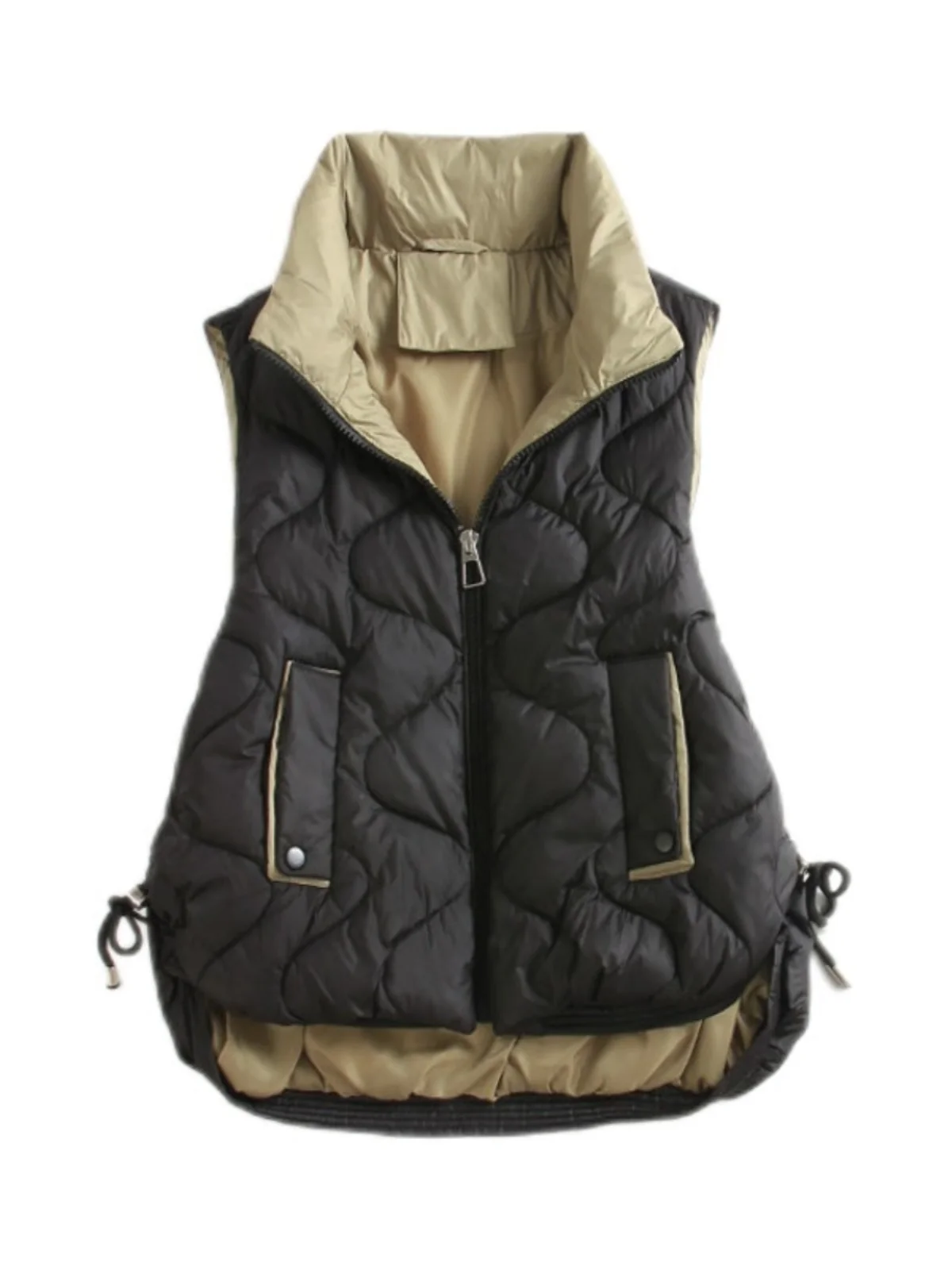 Thiened col montant chaud femmes gilet 2025 nouveau Sle couleur Blo grande taille vers le bas coton gilet fermeture à glissière couleur Pure