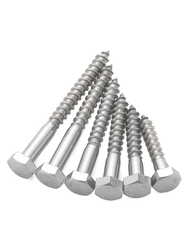 M6 M8 M10 M12 304/316 Edelstahl Sechskantkopf selbstschneidende Holzschrauben Verzögerungsschrauben Länge 25 mm ~ 200 mm