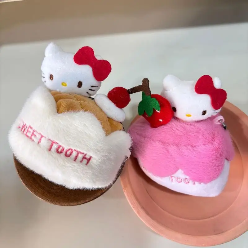 かわいいサンリオデザートシリーズ キティぬいぐるみペンダント スイートストロベリークレープキティ アニメぬいぐるみ クリエイティブKTベア バックパックチャーム