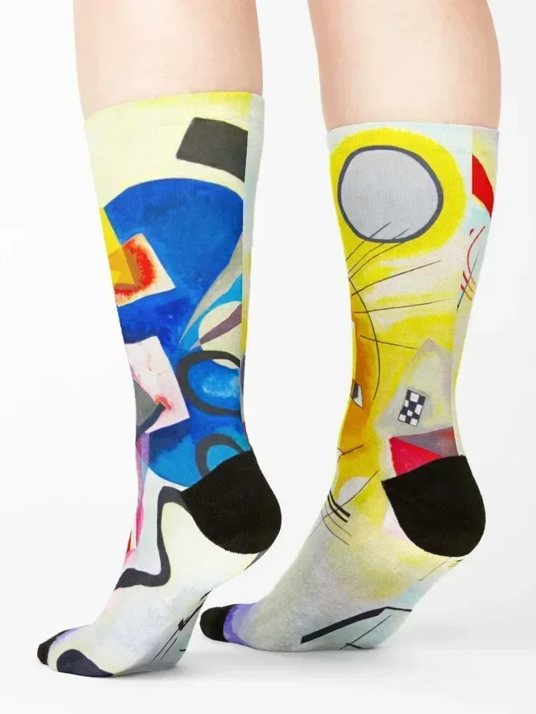 KANDINSKY HD - Yellow Red Blue 1925 Socks custom funny gifts Toe sports valentine gift ideas Boy Child Socks Women's