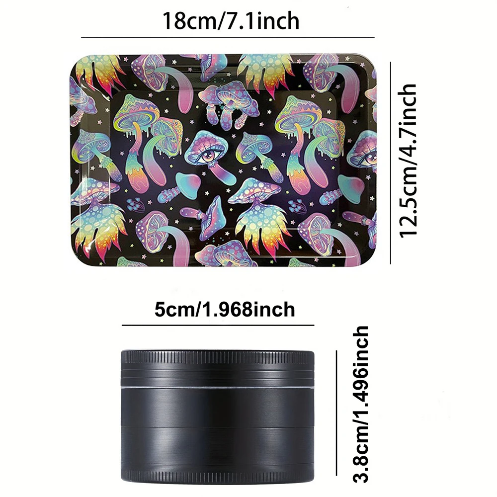 1.96inch Zinc Alloy 4 Layer Smoke Herb Grinder Tobacco Metal Rolling Tray Silicone Ashtray Ash Tray Smoking Accessories