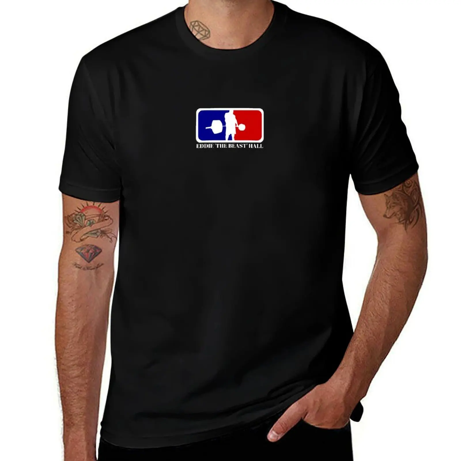

T-Shirt mens SPORTS t man ICONIC cotton t 'THE shirts funny 1 for - graphic HALL shirts EDDIE LOGO BEAST' STYLE
