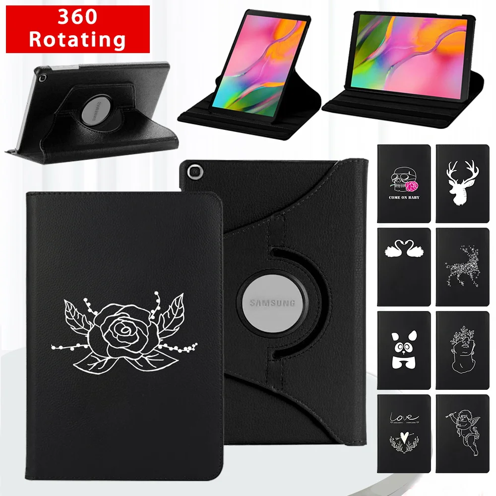 

360 Degrees Rotating Cover for Samsung Galaxy Tab A8 10.5/Tab A7 10.4/Tab A 10.1" T510/Tab S6 Lite 10.4" P610 Tablet Stand Case