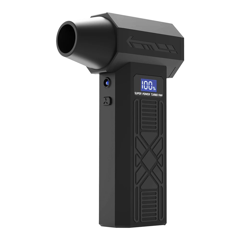 

5200mAh Mini Turbo Jet Fan with LED Light 5 Tuyeres Rechargeable Electric Air Duster 120000RPM Turbo Jet Fan Blower Wind Speed