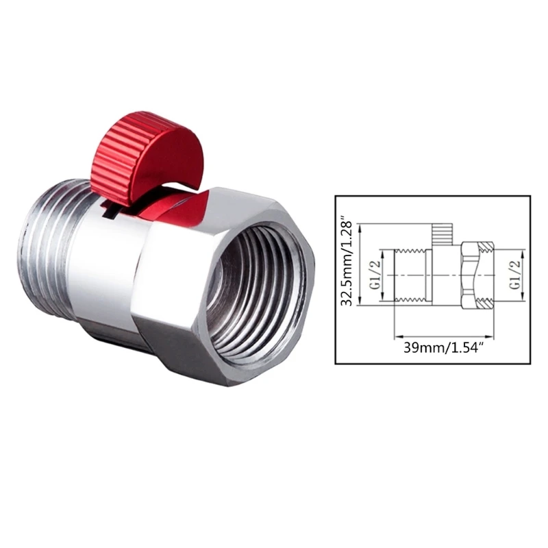 Shut-off Valves Inch Thread Shower Head Shut-off Valves Angles Valves Durable for Shower Head Hand Shower Shower Arm