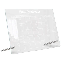 Placa de escrita transparente planejador semanal agenda seco apagar quadro branco acrílico para mesa multi-função placa de planejamento de memorando