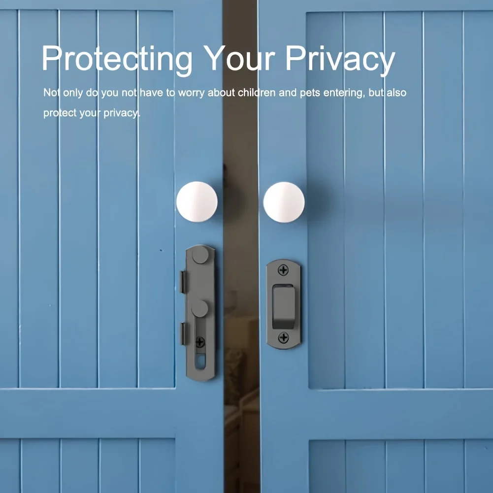 1pc Stainless Steel Barn Lock - 180° Flip Latch for Garage/Bathroom. 2 Keys Anti-Theft, Easy Install. Durable