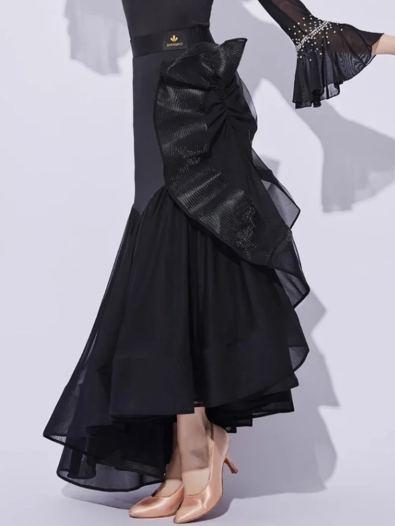 성인 모던 댄스 드레스 여성용 롱 스커트 전문가용 왈츠 댄스웨어 공연 의상 빅 스윙 스커트