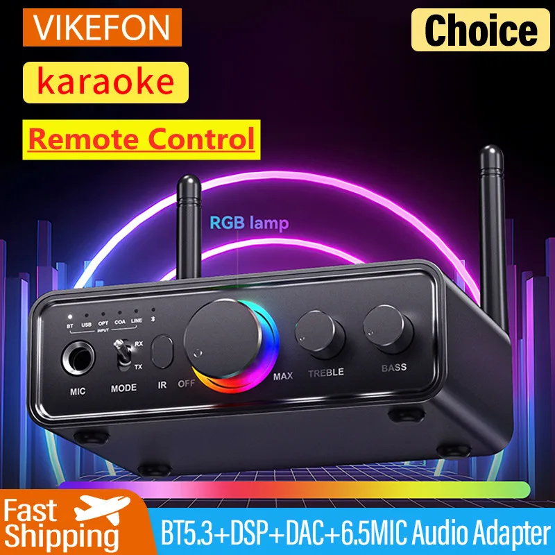 ตัวรับส่งสัญญาณ5.3บลูทูธตัวรับสัญญาณคาราโอเกะ6.5มม. 3.5มม. AUX RCA USB ตัวรับสัญญาณ WiFi โคแอกเซียลสำหรับทีวีคอมพิวเตอร์ลำโพงในรถยนต์