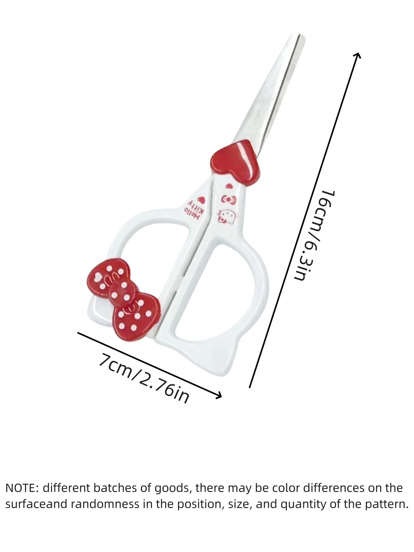 กรรไกรสแตนเลสลายเฮลโลคิตตี้ 1/2 ชิ้น, เครื่องเขียนน่ารัก, กรรไกรงานฝีมือ, ชุดกรรไกรอเนกประสงค์สำหรับตัดผ้า