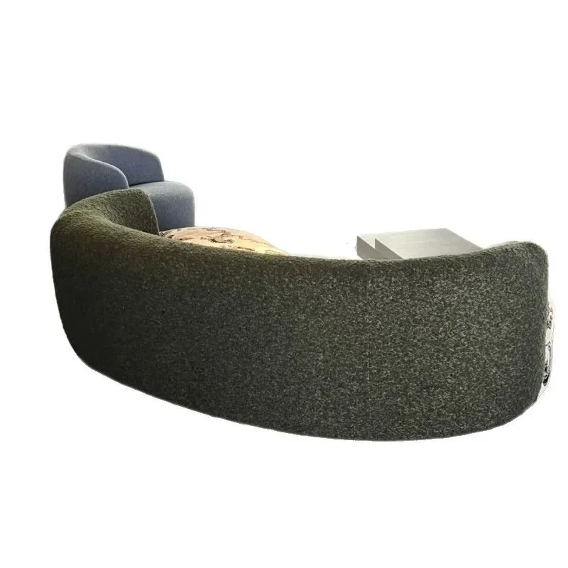 Tiger striped crescent curved sofa, light luxury leisure sofa, retro living room, popular niche B&B designer model