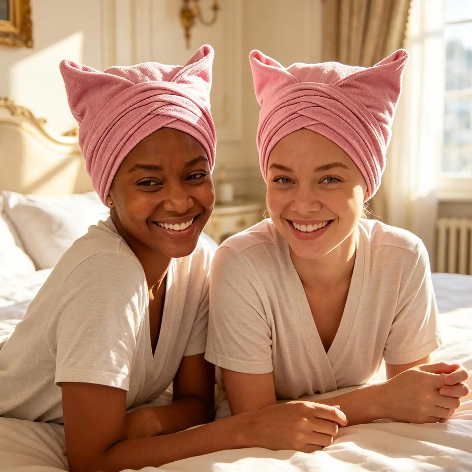 Hair Towel Soft Anti Frizz Super Absorbent Hair Turban Towel for Women Shower Travel Bathroom Apartment Wet Curly Long Short