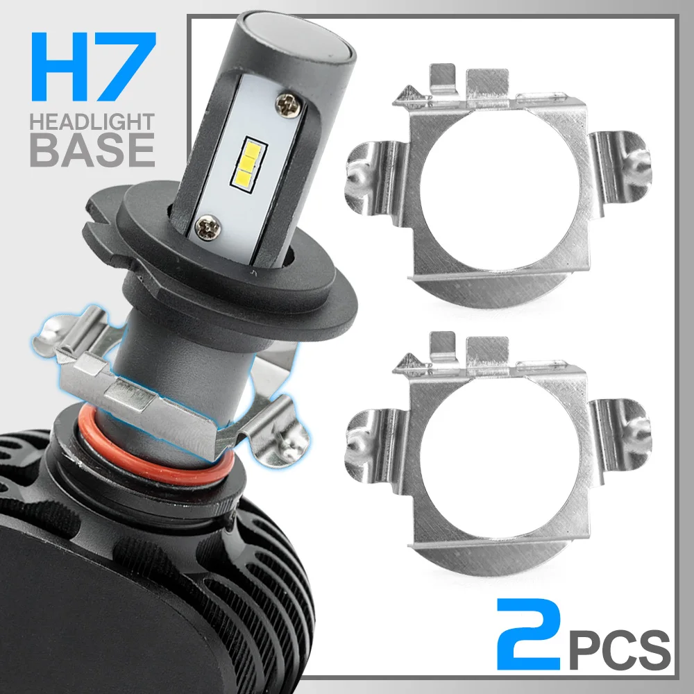 2Pcs H7 LED Headlight Bulb Holder Adapter Socket Retainer for Benz C-Class W204 CLA C117 ML GLE VW Passat CC Touran