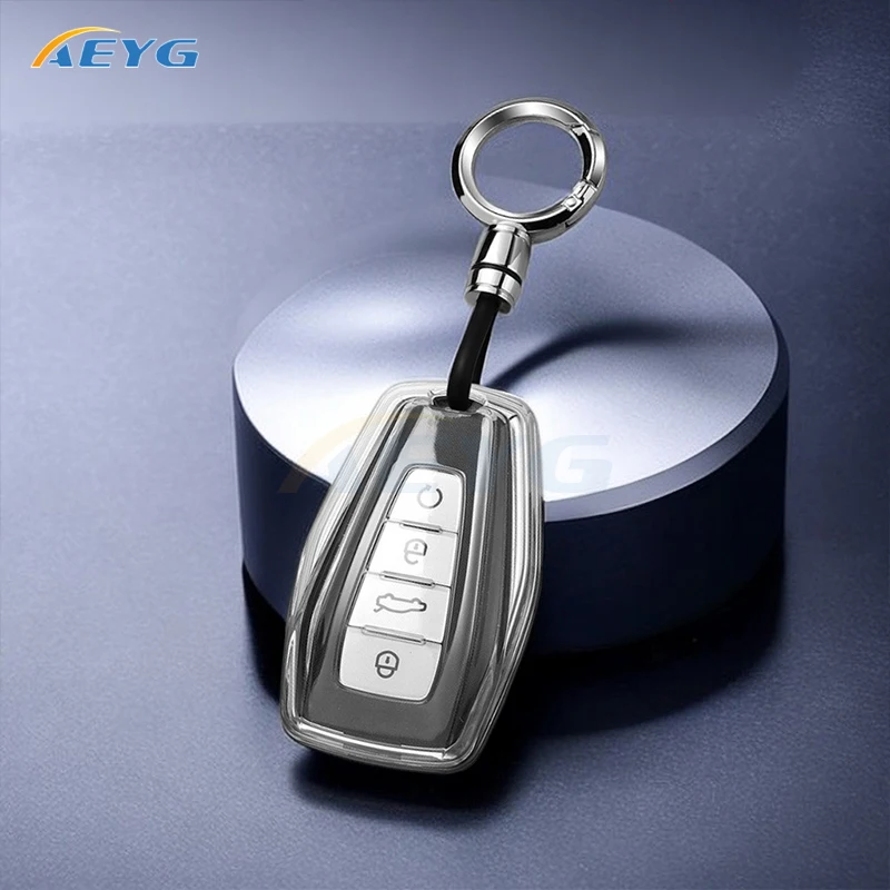 TPU Car Key Case Shell For Geely Emgrand Global Kulrey Hawk GX7 Okavango NL3 SUV GT GC9 Coolray X6 X7 EX7 Geometry C Keychain