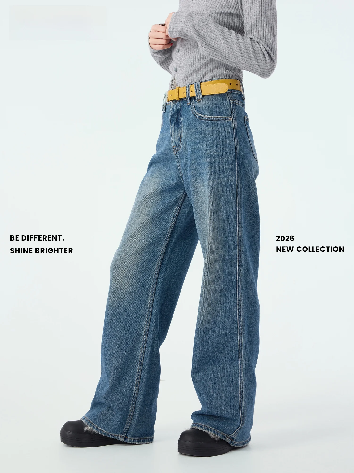 

Waed Blue Jeans Didimax Spring New Sle Vintage Simple Loose Fit Ladies Jeans Cotton Fabric l Waist C57258