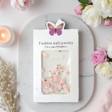 50 pz Fiore di Rosa Nail Art Pendenti E Ciondoli Decorazioni Gioielli 3D Flatback Resina Strass Unghie Accessori Manicure Forniture FAI DA TE