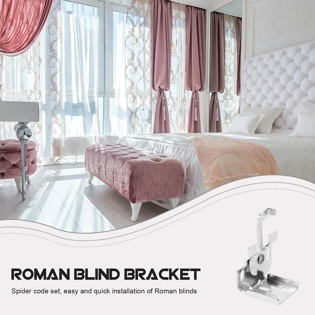 

5pcs Cordless Blinds Bracket Headrail Hardware For Window Shades Mounting Secure Anti-Sway Windproof Hook Metal Clip