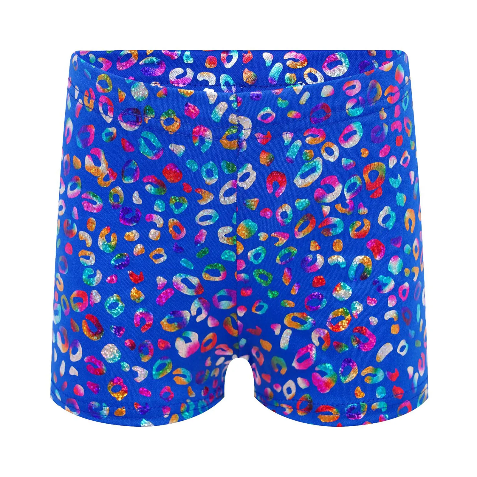 

Kids Girls Boys Metallic Leopard Print Boxer Shorts Children Elastic Waistband Shorts Disco Party Performance Costume Streetwear