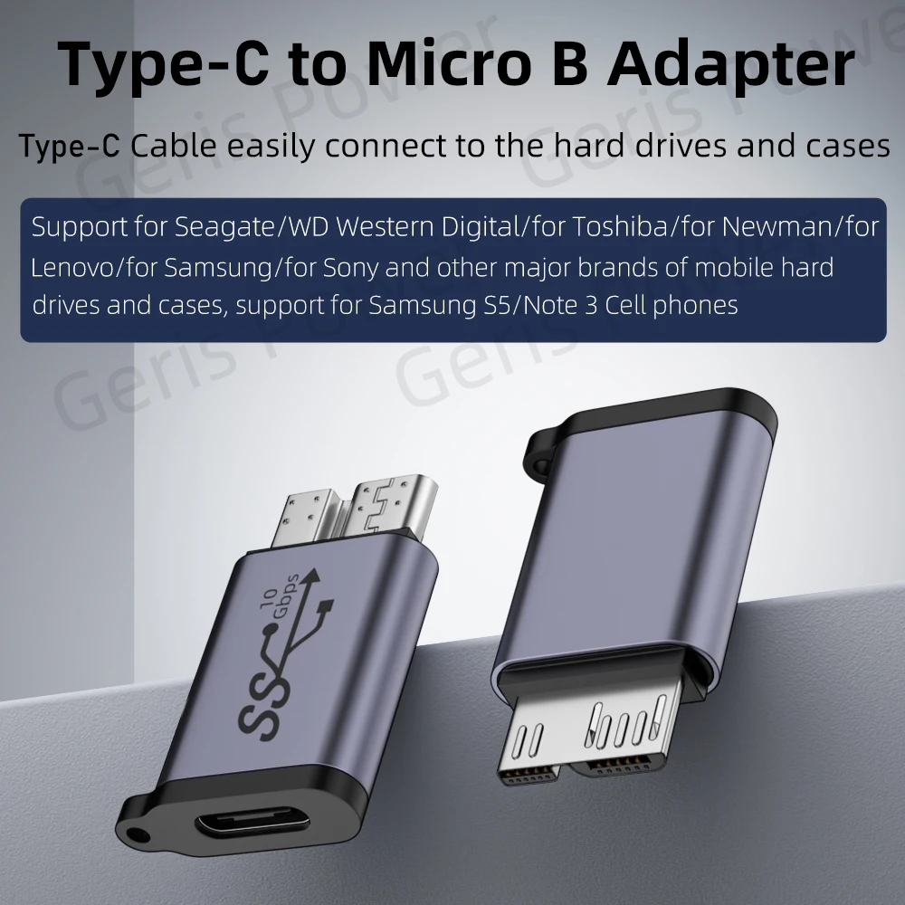 USB 3.0 Micro B to Type C Adapter Connector USB A to Micro B Data Transfer Converter for Laptop Hard Drive Disk Box Samsung S5