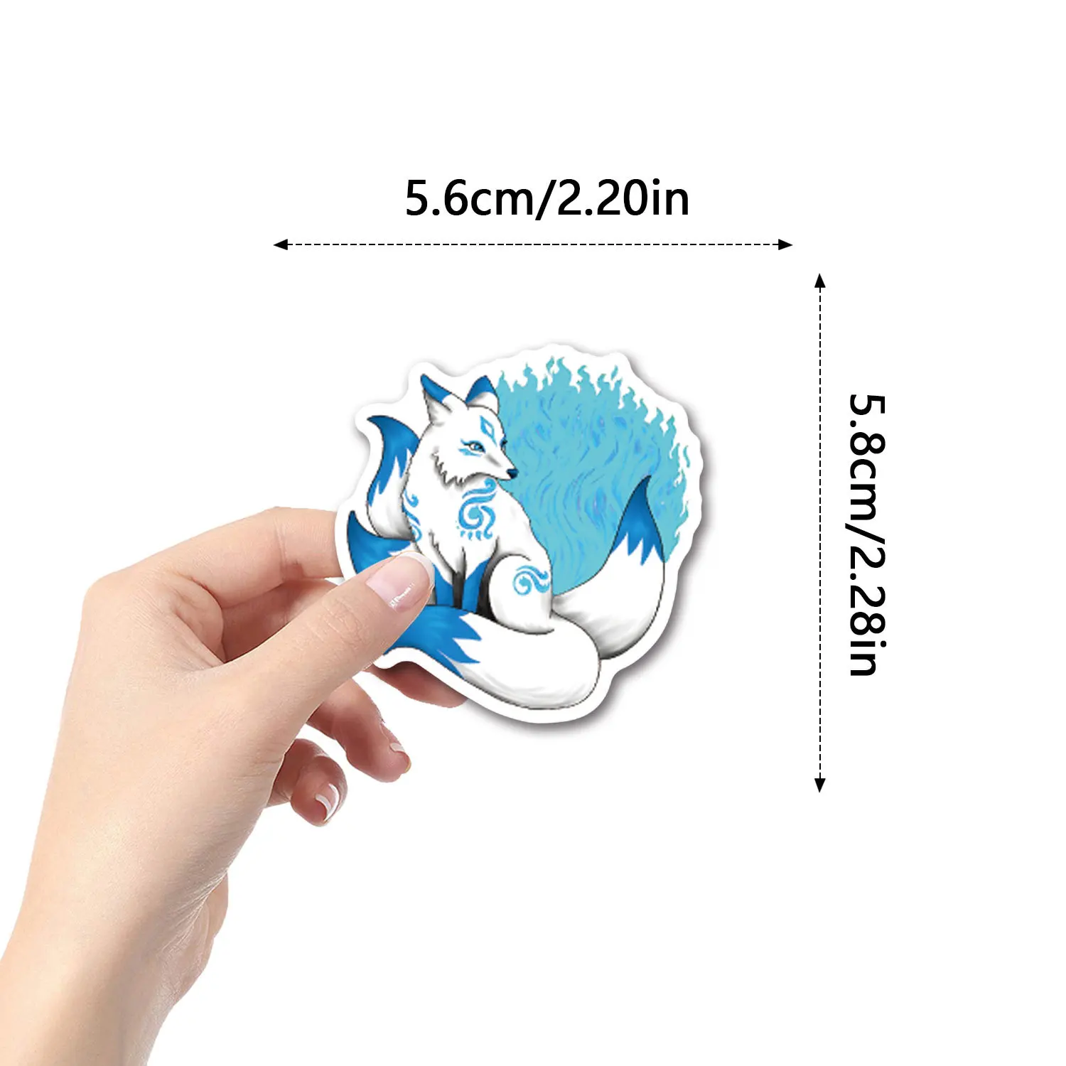 10/30/50PCS Kitsune Animal Nine-Tailed Fox Cartoon Sticker DIY Phone Laptop Luggage Skateboard Graffiti Decals Fun for Kid Toy