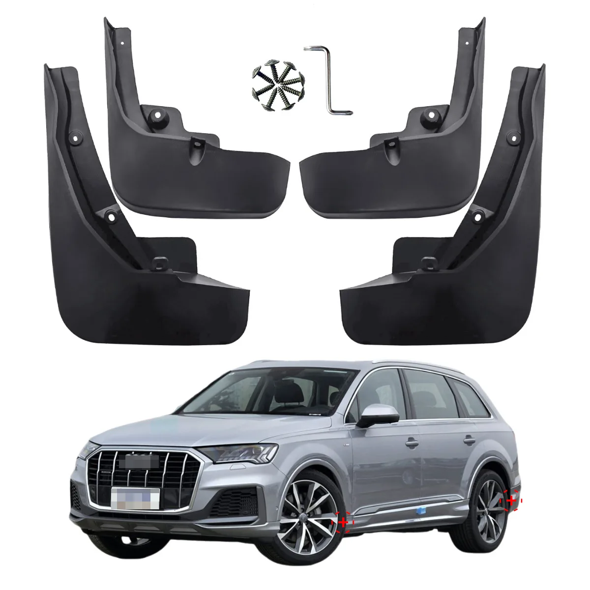 For Audi Q7 Q7 Sline SQ7 Mud Flaps Splash Guards Audi Q7 Mudguards 4pcs 2020-2025