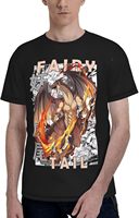 Fairy Anime Tail Shirt Men's Fashion Pattern Short Sleeve T Shirt Wicking Classic Top Tees Black