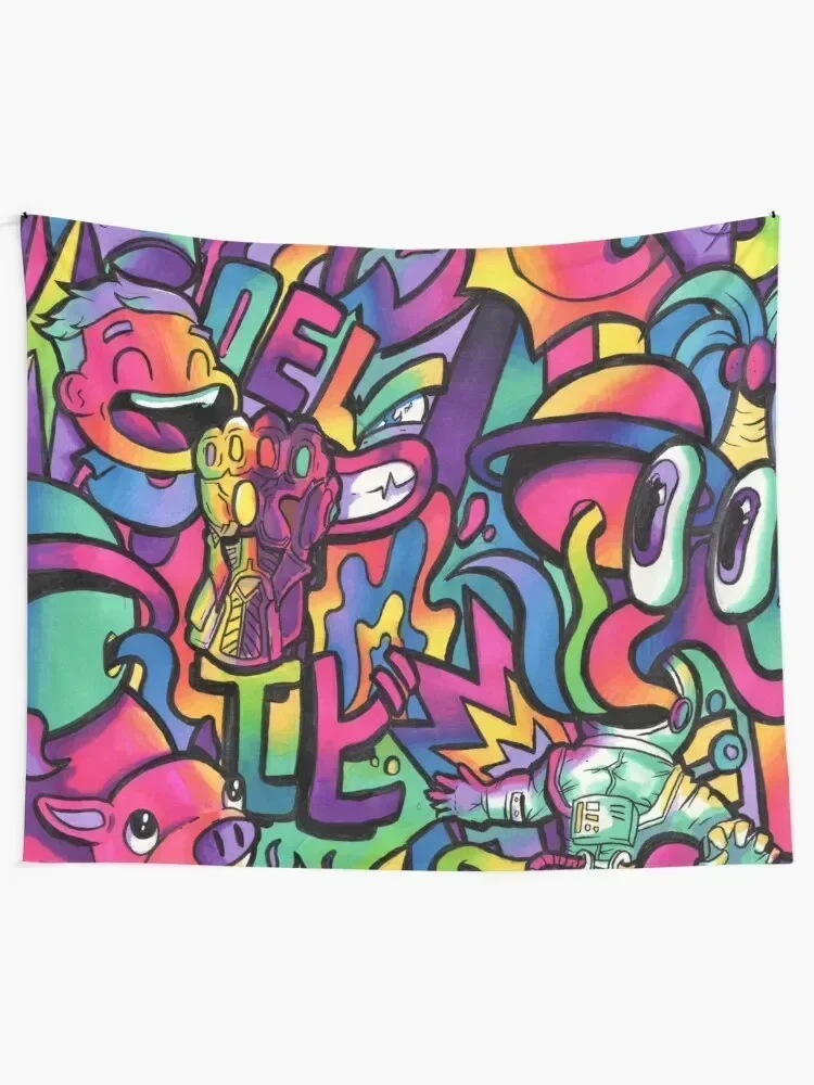 C H A M E L E O N // Copic Marker Doodle Tapestry Room Aesthetic Decor Decoration Wall Home Decoration Tapestry