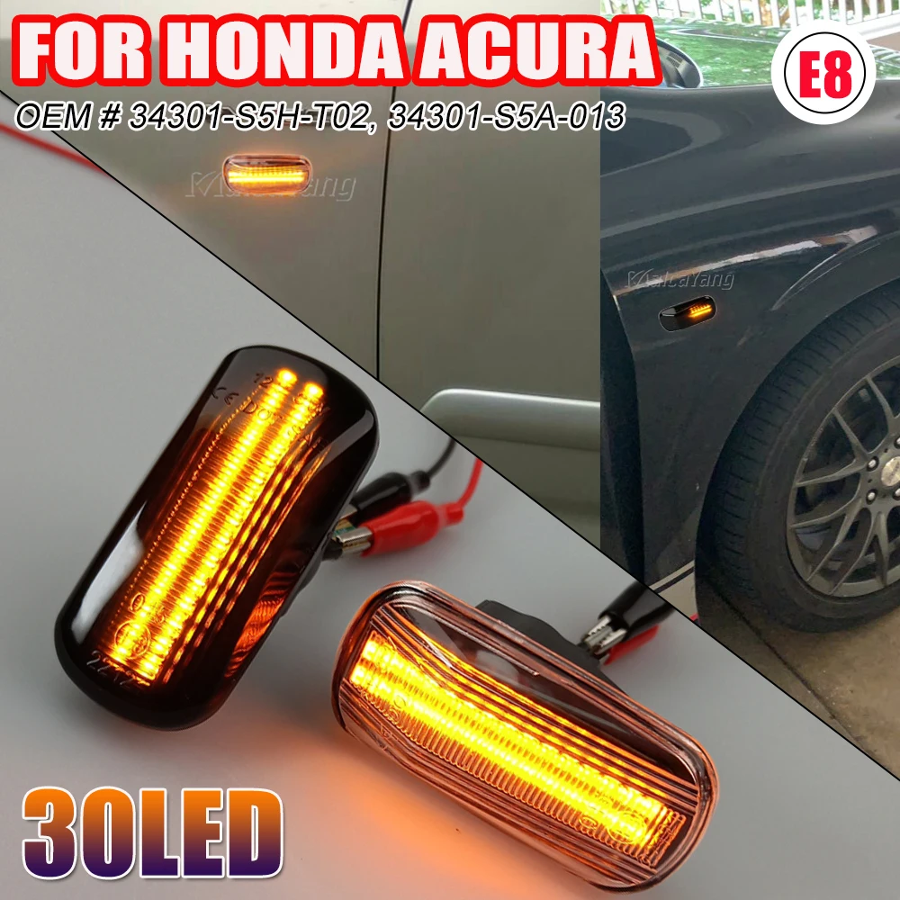 LED Yan Sinyal Lambası Honda CRV Accord Civic City Fit Caz Akışı HRV S2000 Odyssey Integra Acura RSX NSX Dönüş Sinyali Lambası