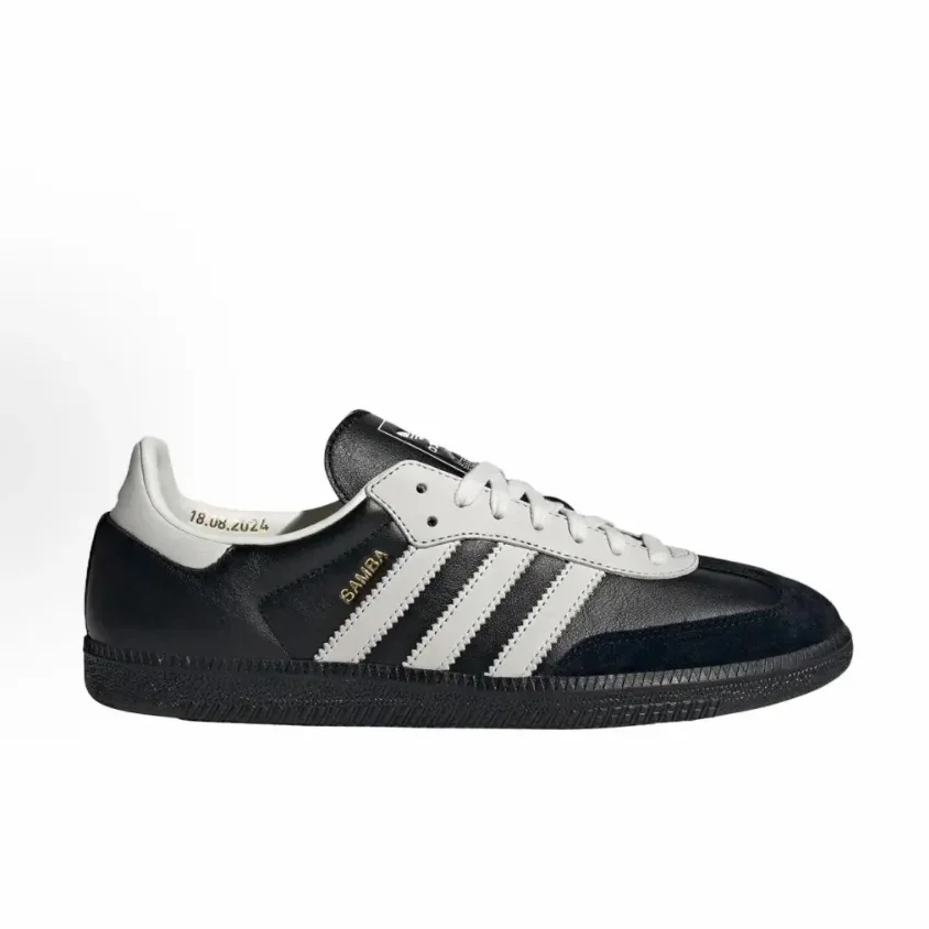 حذاء adidas Originals SAMBA OG للذكرى الـ 75 مريح ومتعدد الاستخدامات وخفيف الوزن وغير قابل للانزلاق باللون الأسود