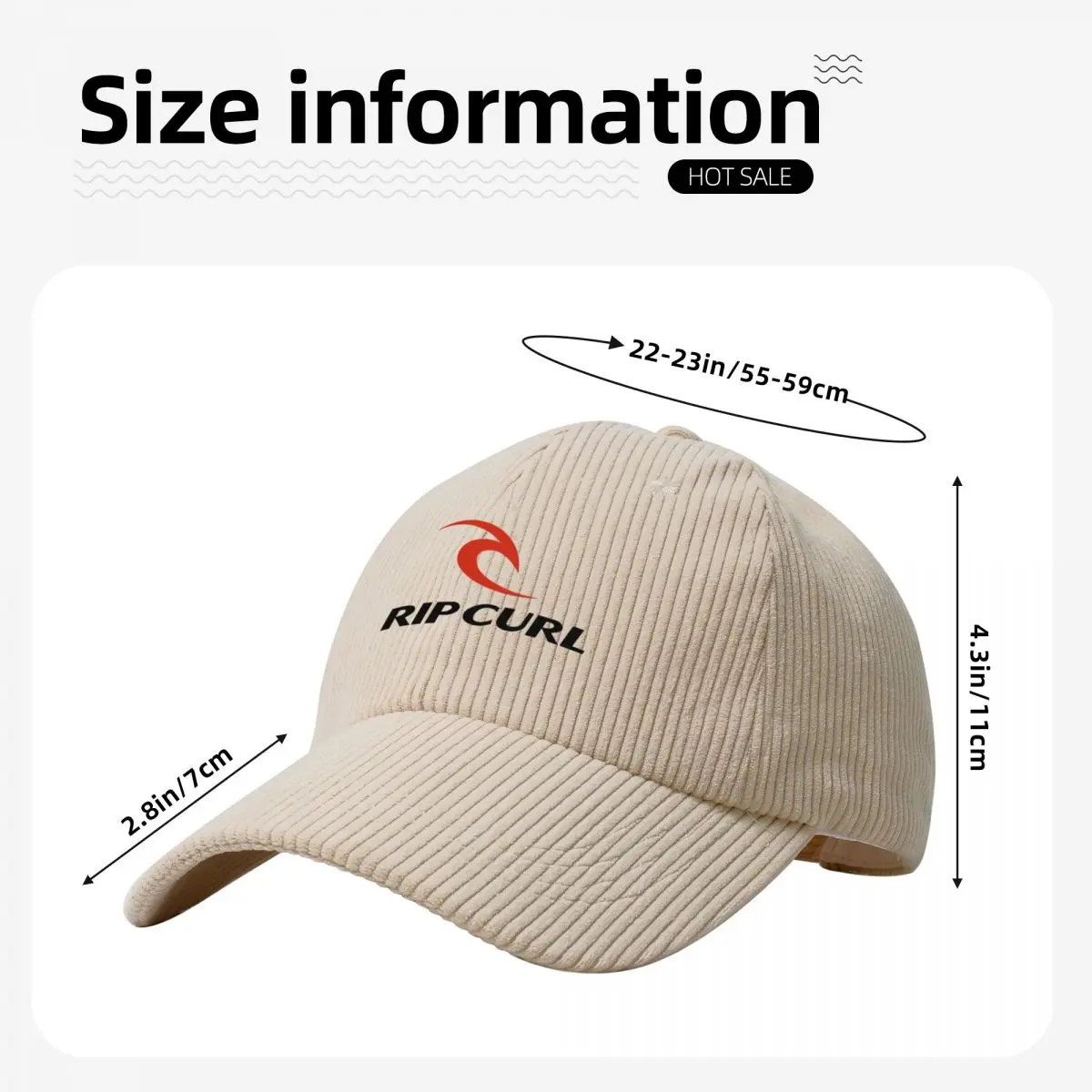 Rip Curl Baseball Cap Corduroy Style Hats Sun Peaked Cap