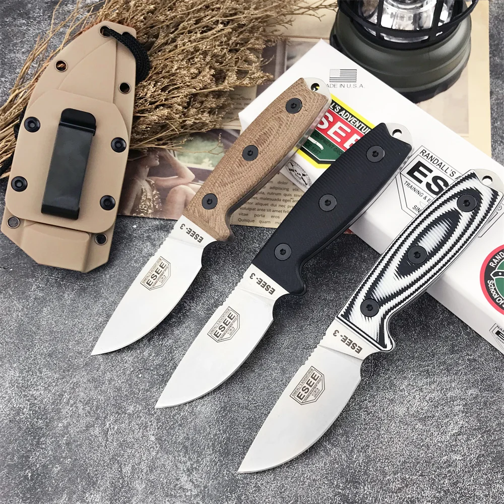 ESEE Compact Fixed Blade Knife 9Cr18MoV Blade G10 Handle Outdoor Hiking Survival Camping Hunting Multi-Purpose EDC Tool