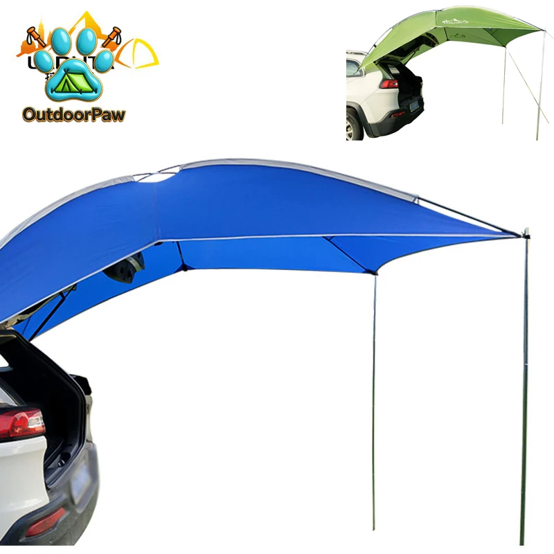 3-4Persons Portable SUV Self-driving Car Rear Side Tent Outdoor Camping Sunshade Waterproof Multi-function Sunscreen Awning Tarp
