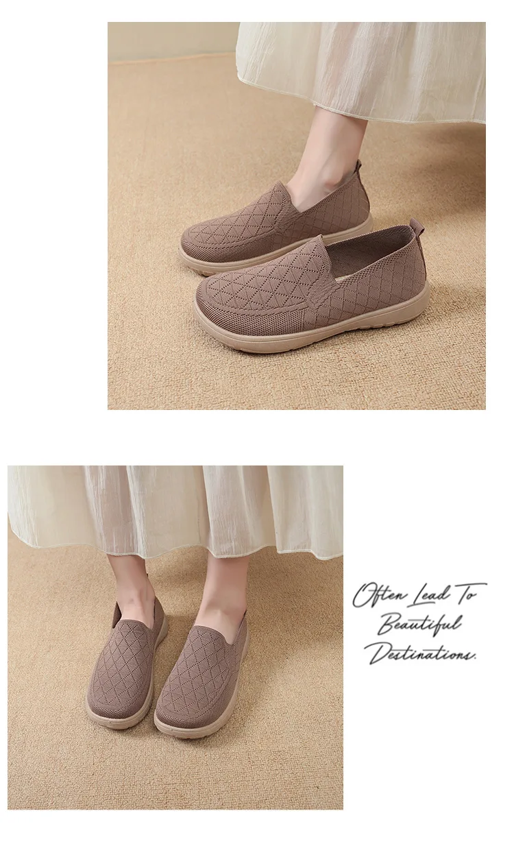 Damen Slip-On Schuhe im Stil von alten Peking-Stoffschuhen, atmungsaktive, gewebte, flache Schuhe, weich, rutschfest, bequem, zum Gehen, für Mütter, lässig, alltagstauglich, leichte Sneaker – Detail 12