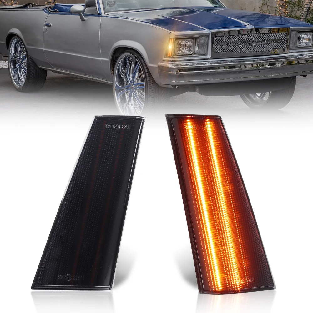 2 uds para Chevrolet El Camino/Chevrolet Malibu/GMC Caballero 1978-1979 ﻿ Luz de intermitente lateral de esquina delantera con LED
