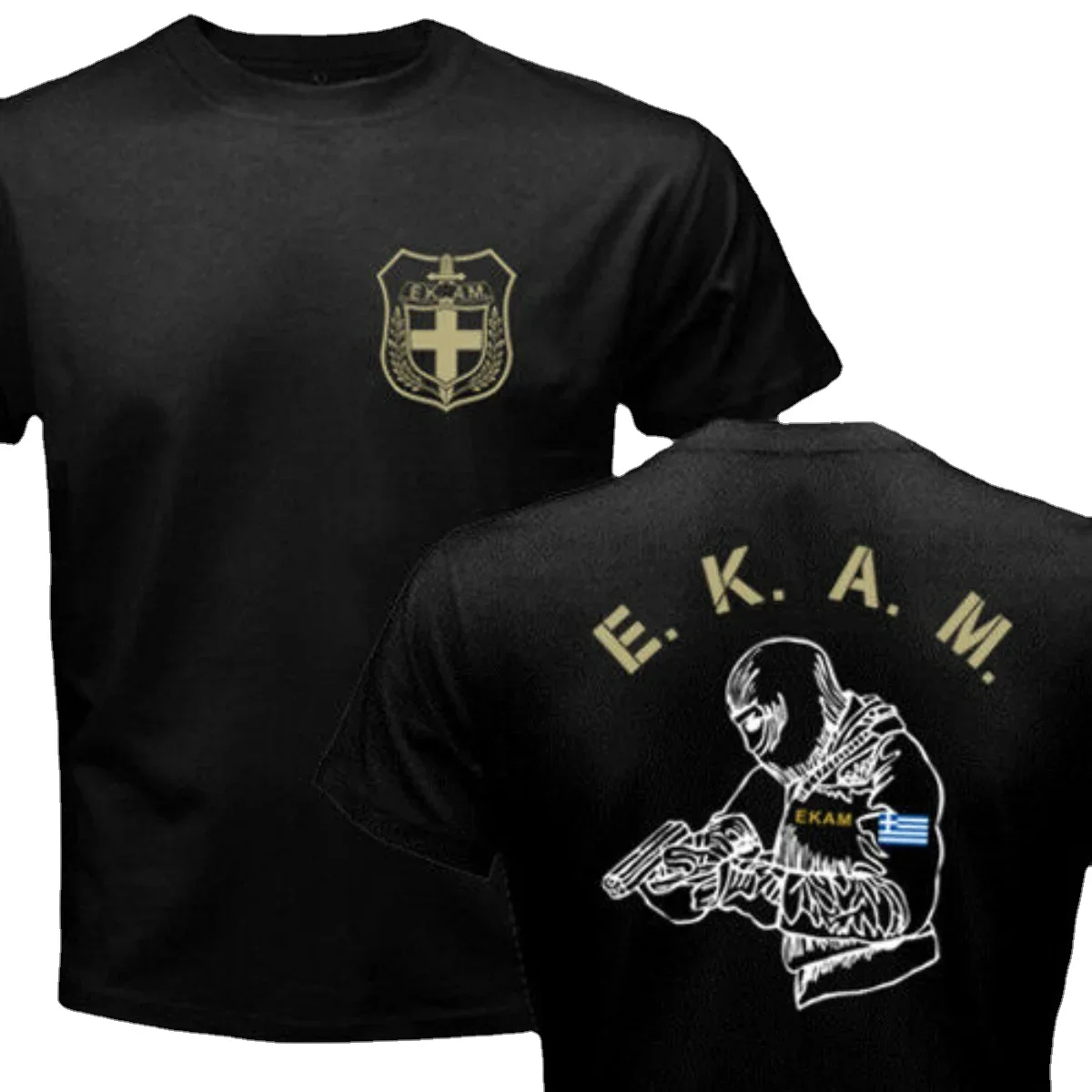 2024 Greece Hellenic Counter Terrorist Unit EKAM Special Forces Badass Men T-shirt  graphic t shirts  men clothing  harajuku