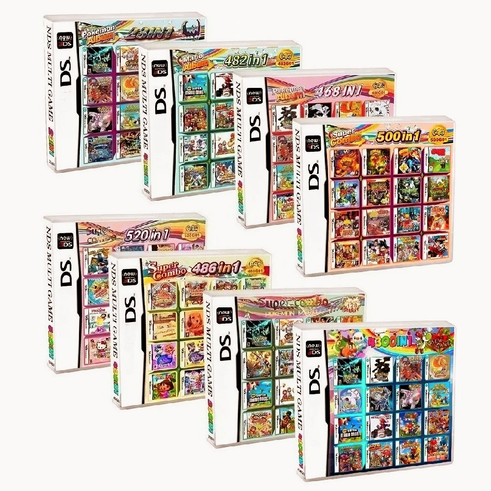 NDS Game Card Boxed 4300 482 486 520 468 356 480 23in1Multi Games Game Cartridge Card USA  for DS Lite DSi 3DS Game Collection