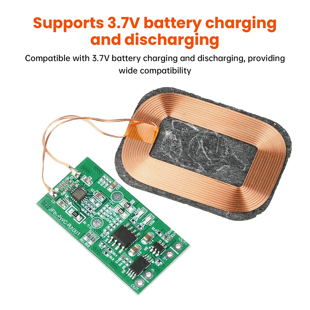 5W Kabelloses Ladeempfängermodul 3,7V Batterie-Lade- und Entladefunktion für Batterie-Schreibtischlampe und Kopfhörer-Modifikation – Detail 4