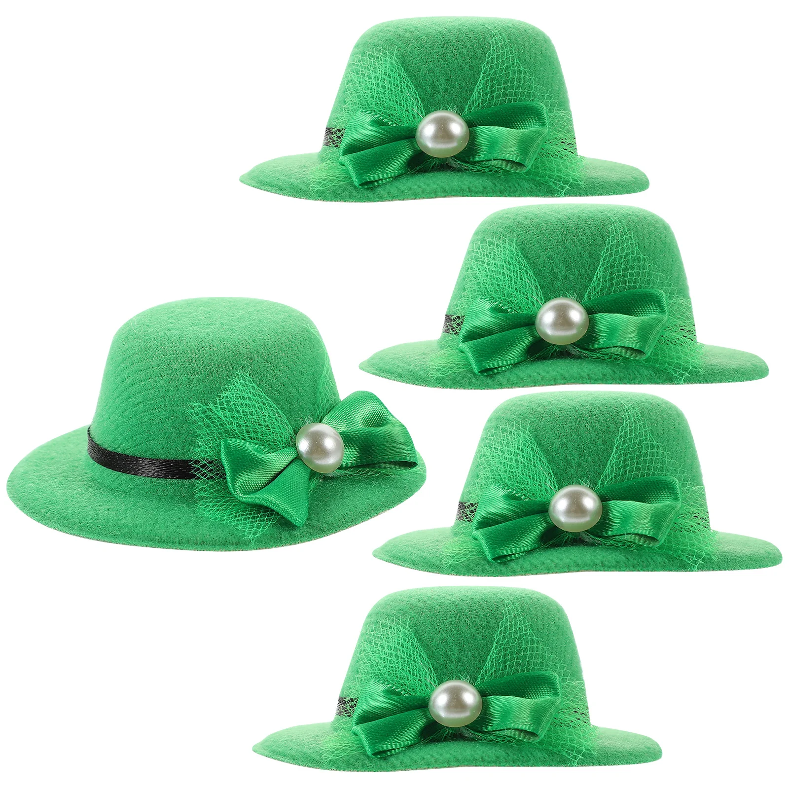 

5pcs Wine Bottle Hat Decors St. Patrick'S Day Party Caps Mini Green Hats For Bottles Wine Bottle Ornaments Kitchen Bar