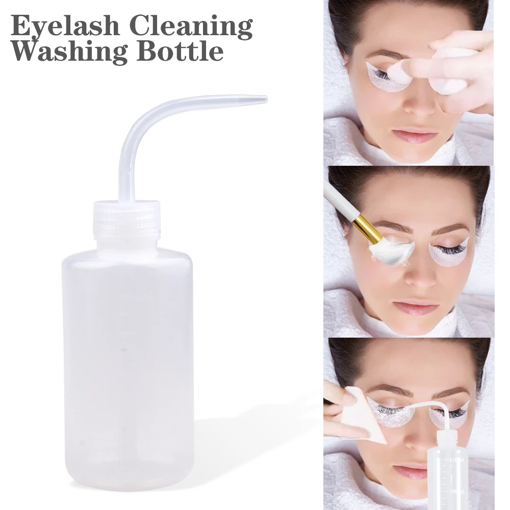 2Pcs 250ml /500ml Eyelash Cleaning Washing Bottle Grafting Eyelashes Plastic Squeeze Bottle Professional Lash Extension Supplies