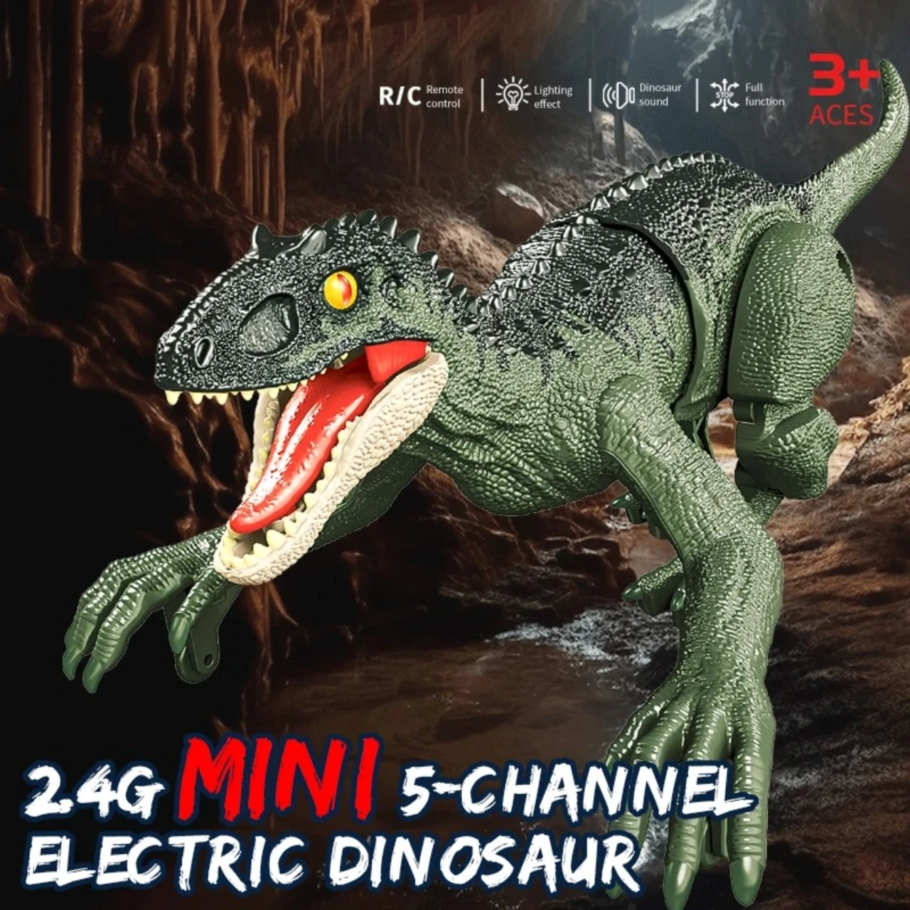 Robot dinosaure télécommandé 2.4GHz, Mini jouet sonore et lumineux, cadeau parfait pour enfants, anniversaire, noël