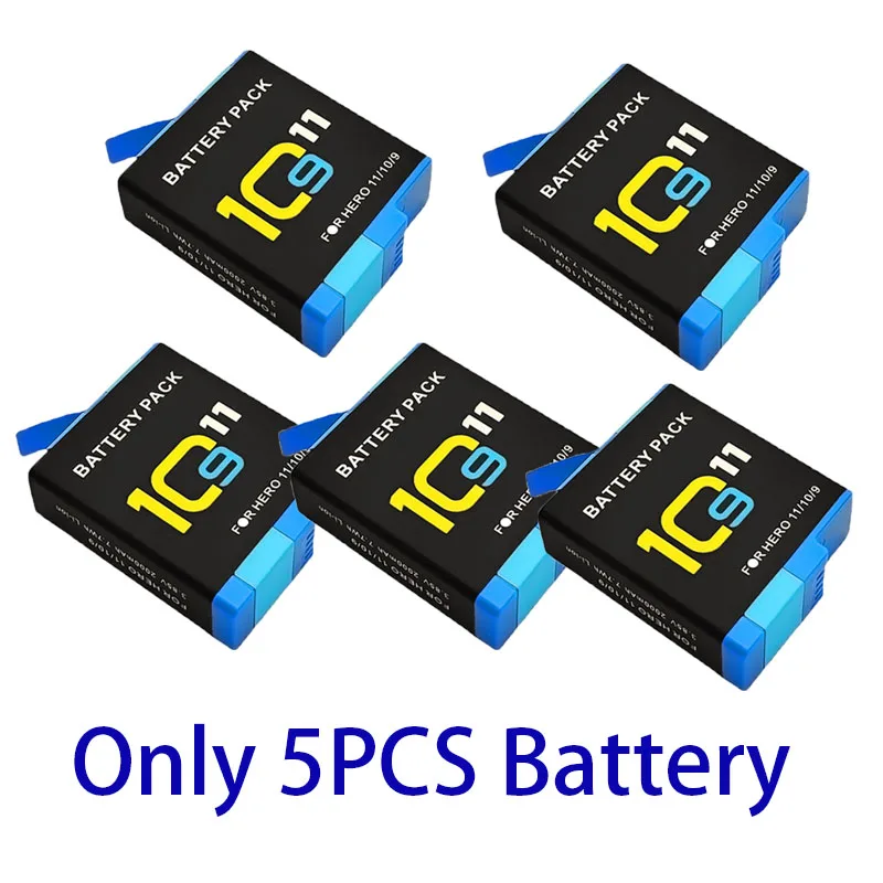 2000 mAh batterij voor GoPro Hero 11 10 9 Li-ion batterij Motion Camera batterijopslag voor GoPro Hero9 oplaadbare batterijen